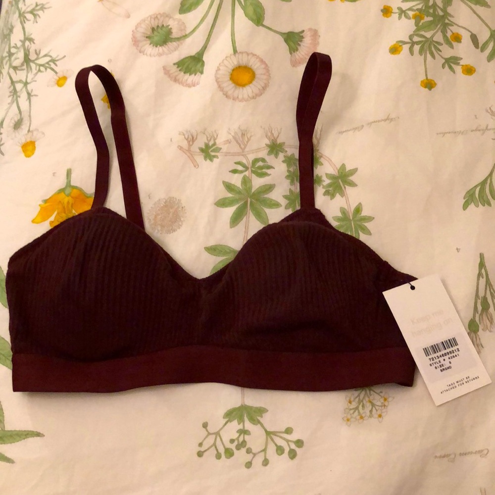 Lively brand Retro Ribbed Bralette in Burgundy